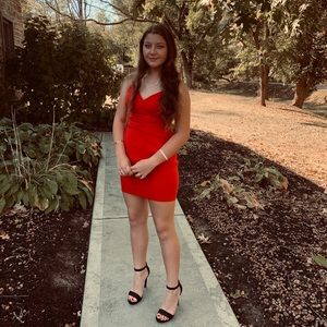 Red body-con homecoming dress